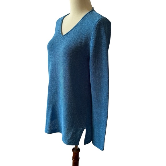 J MCLAUGHLIN CALLUM SWEATER S V NECK HAVANA KNIT YARN RELAXED CASUAL COASTAL - Picture 4 of 12